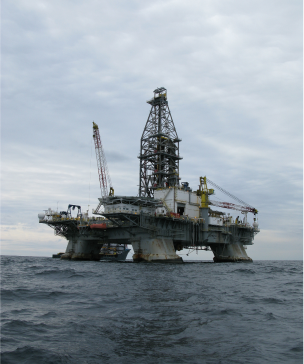 Marine vehicle in the ocean.